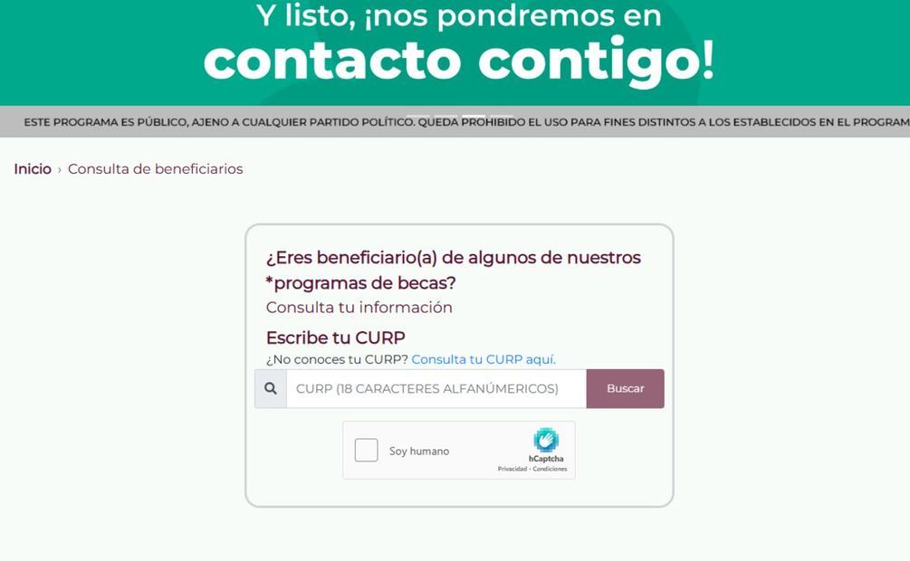 Buscador de estatus. (Foto: Captura de pantalla)